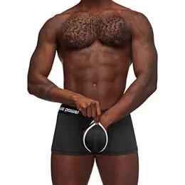 Male Power Helmet Short L - Snap Pouch & Satin Waistband Black