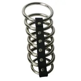 Master Series 7 Gates of Hell Steel & Leather Intimate Restraint, Black