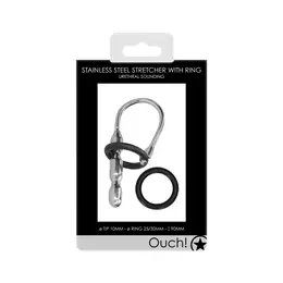Mystim Stainless Steel Ringed Urethral Dilator with Silicone O-Ring