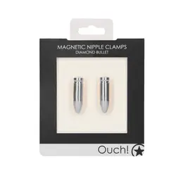 Shots Magnetic Nipple Clamps Diamond Bullet Aluminium Silver