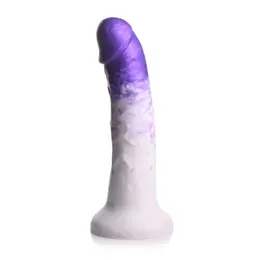 XR Brands Real Swirl Silicone Model - Swirled Multi-Color, Suction Cup Base
