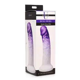 XR Brands Real Swirl Silicone Model - Swirled Multi-Color, Suction Cup Base