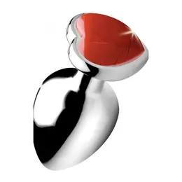 XR Brands Red Jasper Heart Aluminum Model Large - Decorative Plug