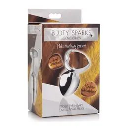 Master Series Tiger Eye Heart Intimate Plug Small - Brown Gem Design