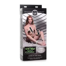 Kink Glow in the Dark Hog Tie Set - White & Gold Restraint Kit