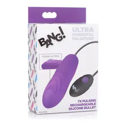 XR Brands Vibrating Silicone Bullet 7 Modes Rechargeable Black
