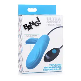 XR Brands Pulsating Rechargeable Silicone Bullet Intimate Device Pink