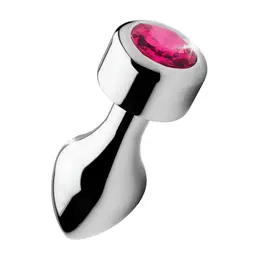 XR Brands Weighted Aluminum Plug Large Pink Gemstone Base