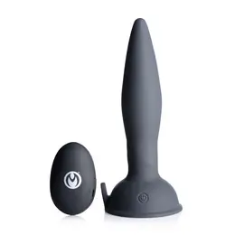 XR Brands Turbo Ass-Spinner Silikonski Čep Daljinski Upravljač Crni