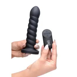 XR Brands Supple Swirl Silicone Intimate Device w/Remote, Purple
