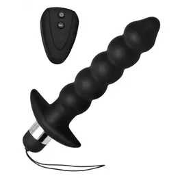 XR Brands Inmi Wireless Remote Silicone Anal Bead System Black