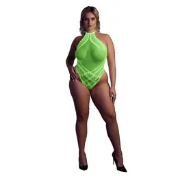 Shots Neon Body Halter Vrat UV-Aktivni Neon Roze Rastegljivo Donje Rublje