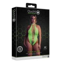 NEON High-Cut Body UV-Aktivirani Rastegljiv Neon Roze Veličina XS/XL