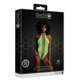 NEON High-Cut UV-Aktivirani Bodysuit, Neon Roze, Fleksibilan Kroj