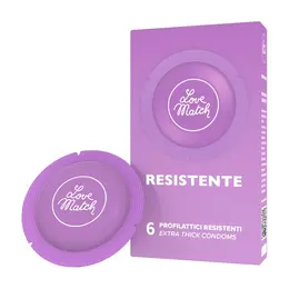 Love Match Resistente Durable Latex Condoms 6-Pack, Enhanced Strength