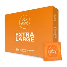 Love Match Extralarge Comfort Condoms 144-Pack, Extra Spacious Fit