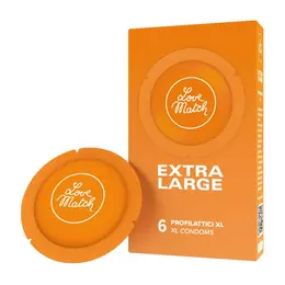 Love Match Extralarge Premium Condoms 6-Pack - Larger Size Comfort Fit