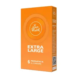 Love Match Extralarge Premium Condoms 6-Pack - Larger Size Comfort Fit
