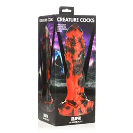 XR Brands Grim Reaper silikonski intimni uređaj crveno/crni, veliki