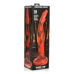 XR Brands King Cobra Silicone Model 18/45 cm Red/Black, Suction Base