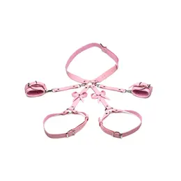 Sportsheets Body Harness with Decorative Bows XL/2XL Pink Vegan Leather
