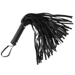 Pleather Pleasure mini flogger crni PU koža kompaktan 34cm