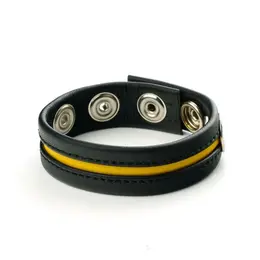 Prowler Red Premium Leather Black & Yellow Adjustable Strap 21.5cm