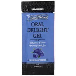 Doc Johnson Oral Delight Gel Blue Raspberry Bulk 48 x 7g Single-Use Packs