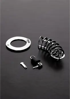 Shots The Spiked Chastity Cage Stainless Steel Adjustable 14cm