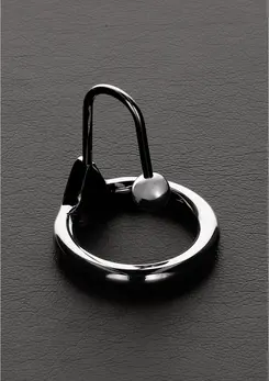 Lock N Load Stainless Steel Glans Ring with Urethral Stopper, Silver
