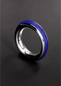 Cazzo Tensions 40mm Steel Ring with Colorful Silicone Inlay - Red