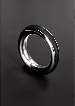 Cazzo Tensions 40mm Stainless Steel Ring with Silicone Inlay - Red