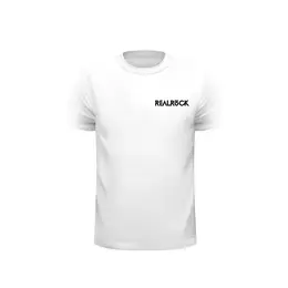 RealRock T-Shirt White Large - Classic Cotton Unisex Model