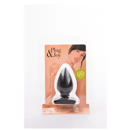 Buttplug and Joy M Crni - Anatomski Silikonski Čep, Srednja Veličina