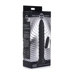 Master Series Power Screw Silicone Spiral Vibrator Crni 20 cm