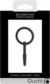 Sinner Gear Silicone Urethral Plug Flexible Intimate System Black 10 cm