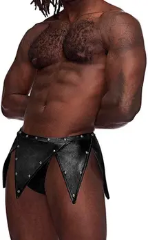 Male Power Gladiator kilt S/M crni - Moderni kilt sa pričvršćenim tangama