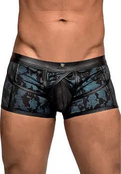 Male Power Strappy Short S Blue/Black - Mesh & Leather Look Waistband