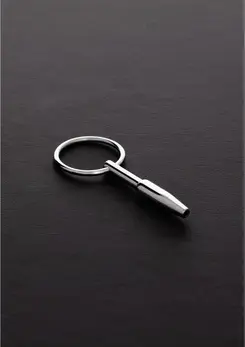 Ouch! Stainless Steel Hollow Mini Intimate Plug 0.3/0.8 cm with Safety Ring