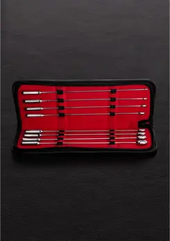 Shots Rosebud 8-Piece Stainless Steel Sounding Set in Leather Case