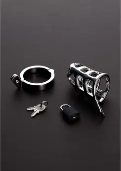 Shots Steel Chastity Cage 45mm - Durable Stainless Steel Locking System