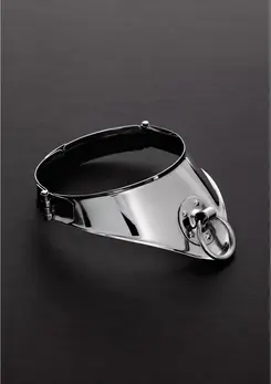 Master Series Cleopatra Steel Collar with Ring 38 cm - Polished Chrome Finish