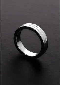 Ouch! Ribbed Stainless Steel Intimate Ring 10x50 mm - Durable Design