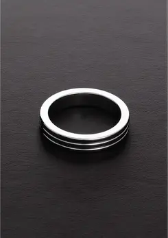 Ouch! Ribbed Stainless Steel Intimate Ring 10x50 mm - Durable Design