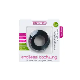 Shots Endless Series Udobni Silikonski Intimni Prsten Srednji Crni