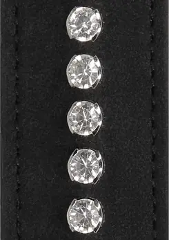 DIAMOND Podloga od veštačke kože sa ukrasnim kamenčićima - Elegantan udarni alat, crna, 32 cm