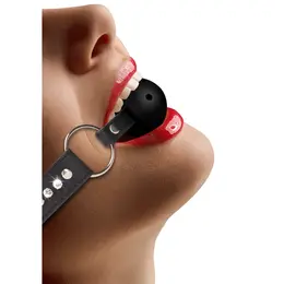 EasyToys Diamond Series Podesivi prozračni kuglasti gag sa crnom trakom