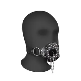 Ouch! Open Mouth Gag Black with Removable Plug Stopper, Adjustable Strap