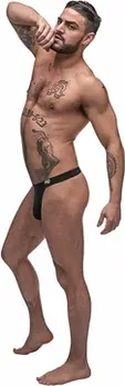 Male Power Pure Comfort Modal S/M Black Support Thong Underwear
