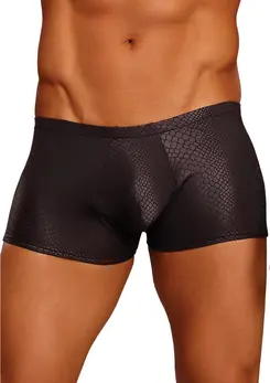Male Power Black Cobra Mini Short XL Comfort Fit Snakeskin